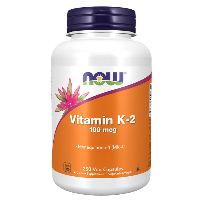 Now Suplemento Vitamina K-2 100mcg, 250 Cápsulas Vegetales