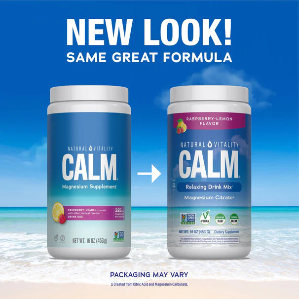 Natural Vitality Calm Suplemento Citrato De Magnesio Sabor Frambuesa Limón 16 Oz 453 G