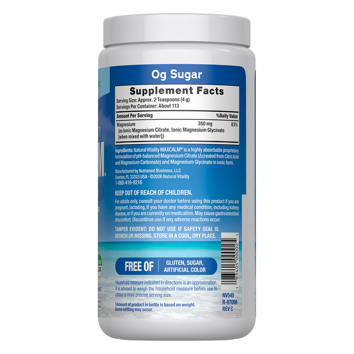 Natural Vitality CALM Suplemento Citrato de Magnesio, 16 oz (453g) sin sabor