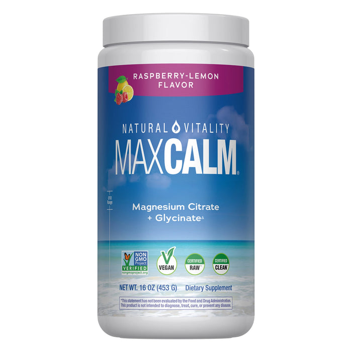 Natural Vitality Calm Suplemento Citrato De Magnesio Sabor Frambuesa Limón 453 G