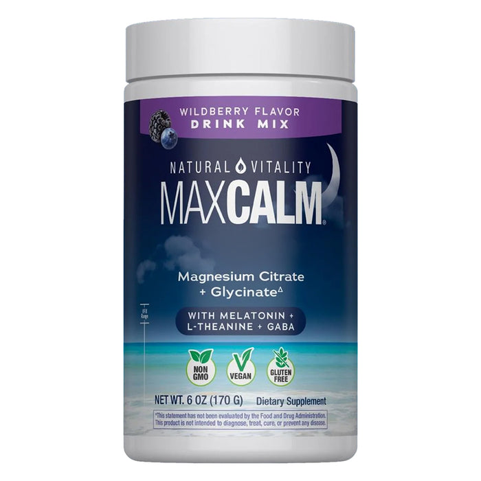 Natural Vitality CALM Sleep Drink Mix, Magnesio con Melatonina 220 mg / 5 mg, 170 g, Sabor Frutos Rojos