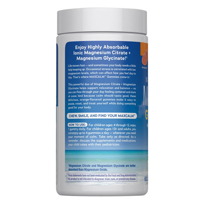 Natural Vitality CALM Suplemento Citrato de Magnesio 330mg, 60 Gomitas sabor naranja