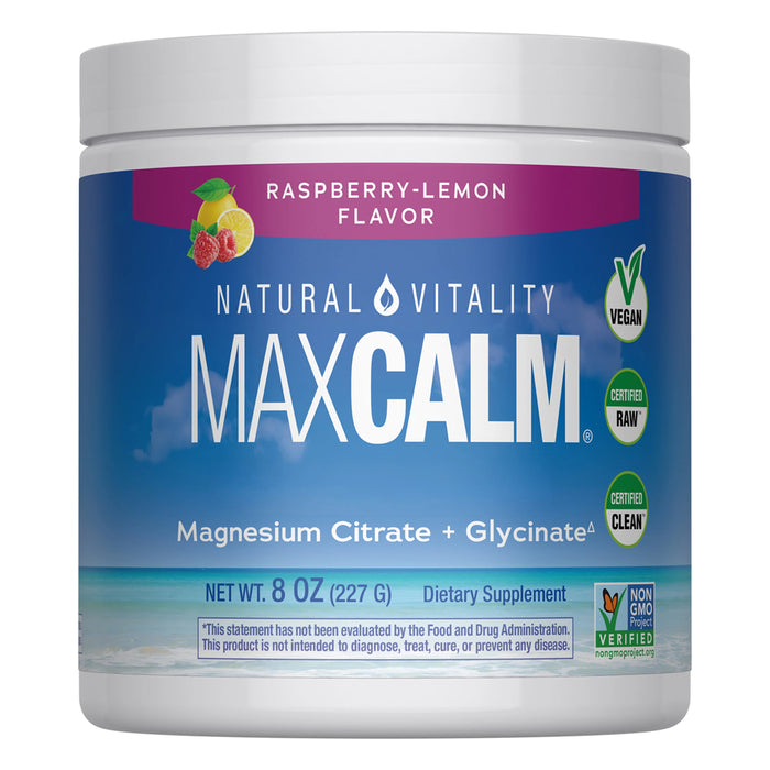 Natural Vitality CALM Suplemento de Citrato Magnesio, 8 oz (227g) sabor frambuesa - limón