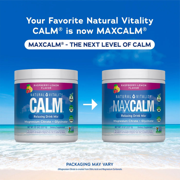 Natural Vitality CALM Suplemento de Citrato Magnesio, 8 oz (227g) sabor frambuesa - limón