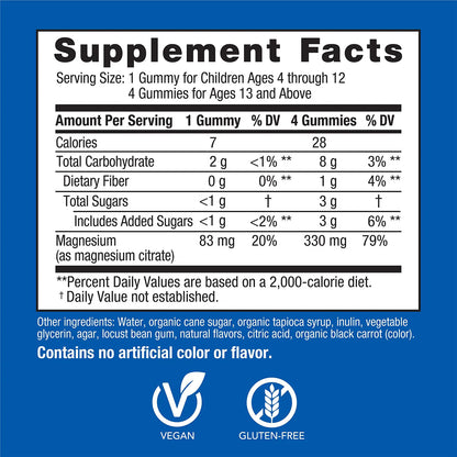 Natural Vitality CALM Suplemento Citrato de Magnesio 330mg, 60 Gomitas Sabor Frambuesa Limón