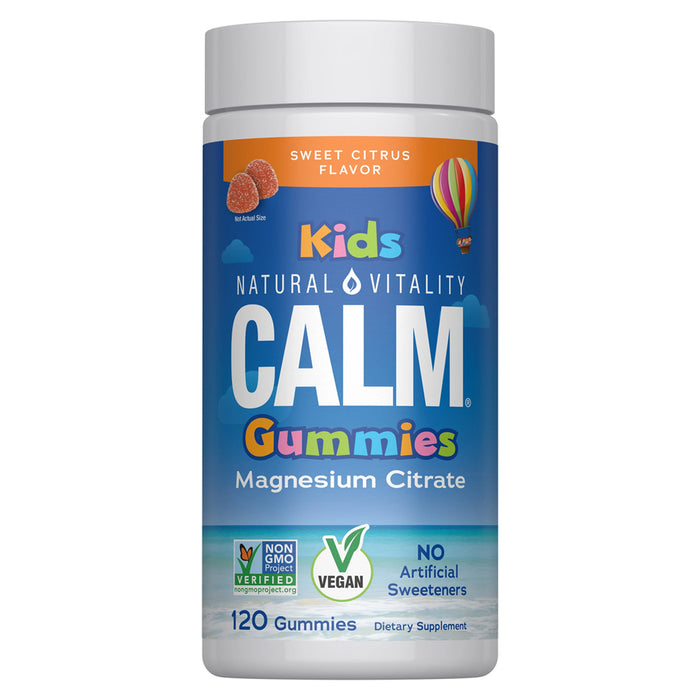 Natural Vitality CALM KIDS Citrato de Magnesio para niños, 120 gomitas sabor naranja