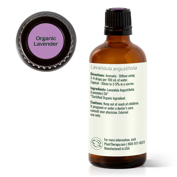 Plant Therapy Aceite Esencial Orgánico de Lavanda, 100 ml (3.3 oz)