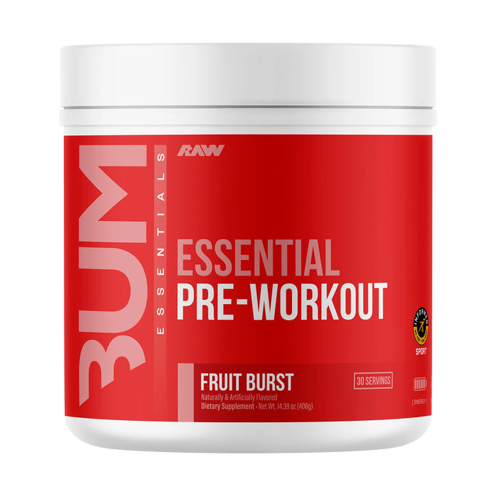 RAW Nutrition Fórmula Esencial Pre-Entrenamiento Chris Bumstead – 408 g Sabor Fruit Burst