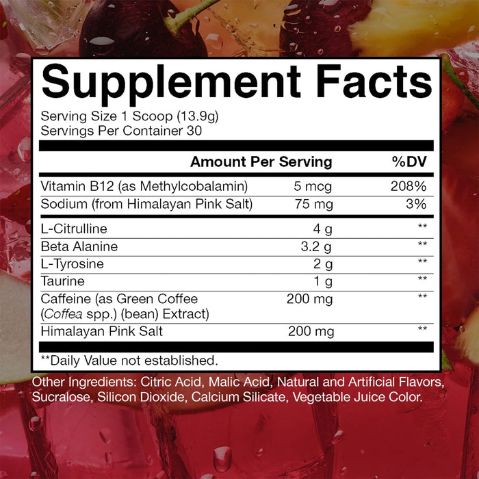 RAW Nutrition Fórmula Esencial Pre-Entrenamiento Chris Bumstead – 408 g Sabor Fruit Burst