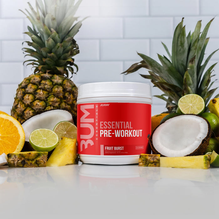 RAW Nutrition Fórmula Esencial Pre-Entrenamiento Chris Bumstead – 408 g Sabor Fruit Burst