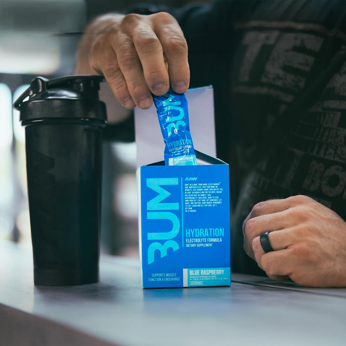 RAW Nutrition Electrolitos en Polvo BUM Hydrate – Sabor Frambuesa Azul 20 Porciones