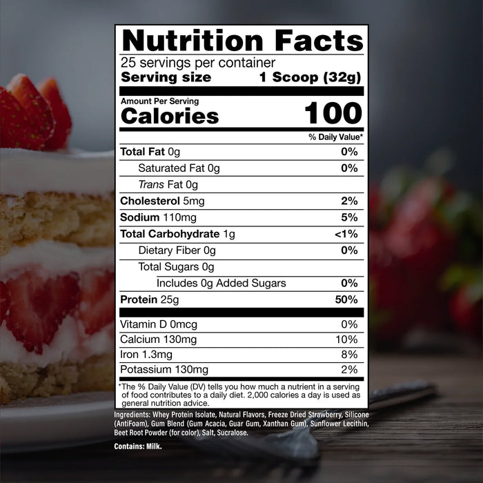 RAW Nutrition CBUM Proteína Aislado de Suero de Leche – 1.7 lb Sabor Pastel de Fresa