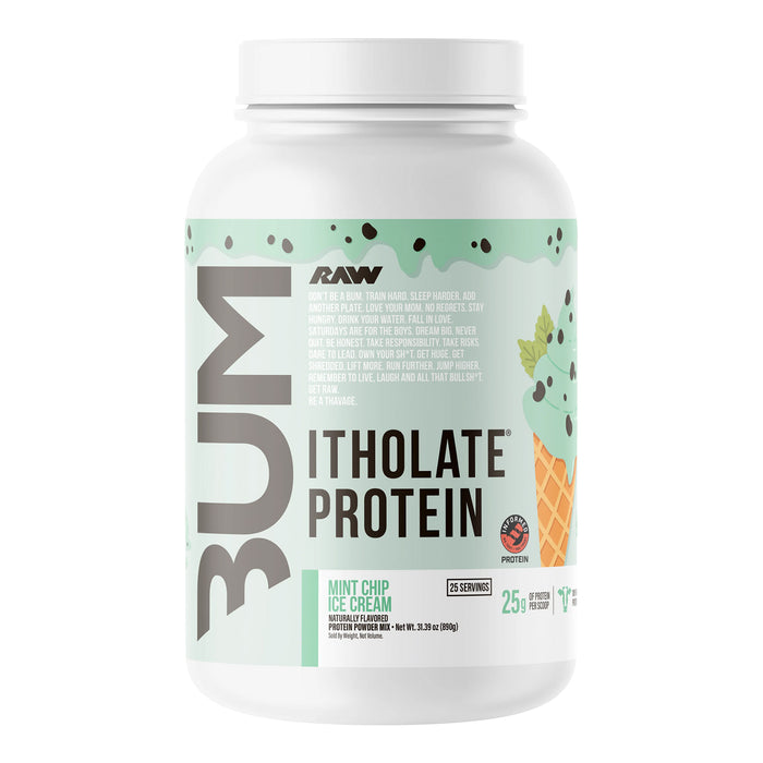 Raw CBUM Whey Isolate Proteina Sabor Mint Chip Ice Cream, 25 servicios (835 g)
