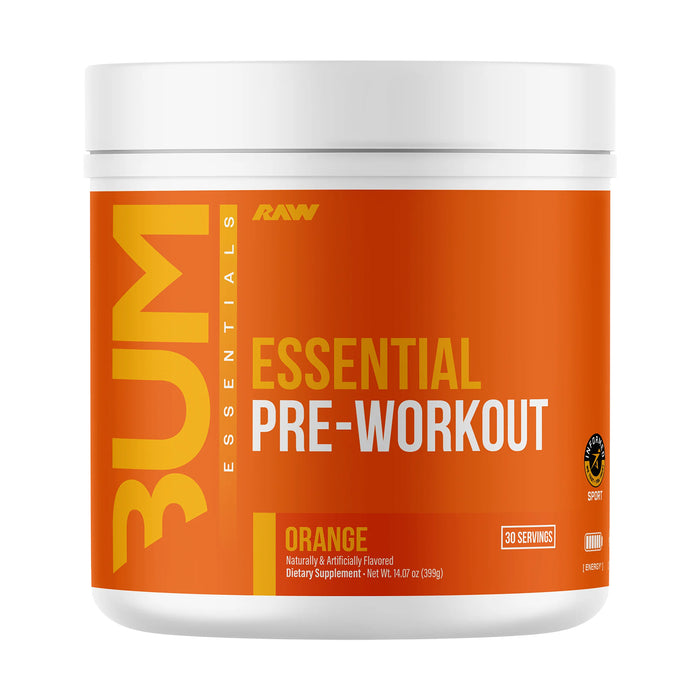 Raw CBUM Suplemento de Pre-Entrenamiento – Sabor Naranja, 399 g