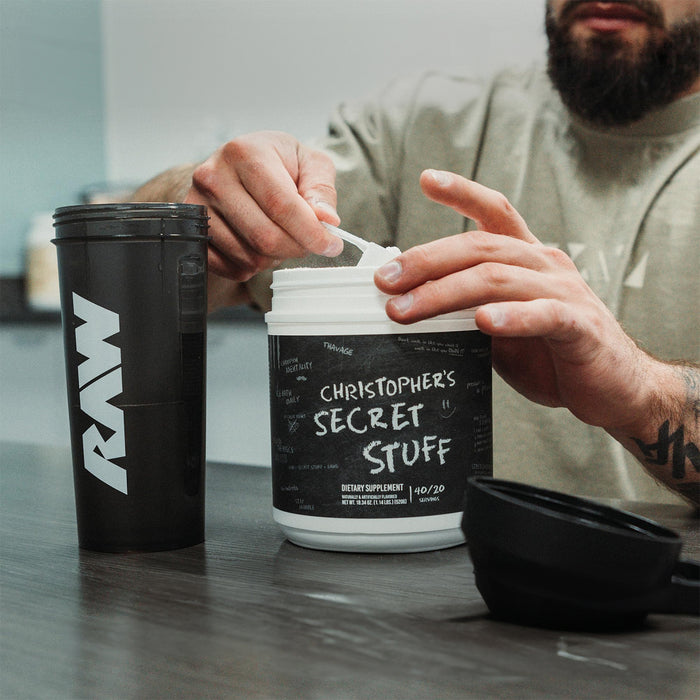 RAW Nutrition CBUM Thavage Pre-Entrenamiento Christopher’s Secret Stuff – 40 Servicios Sabor Tastes Like Winning