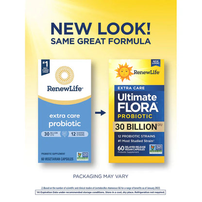 Renew Life Ultimate Flora Extra Care Probiótico 30 Mil Millones, 50 cápsulas