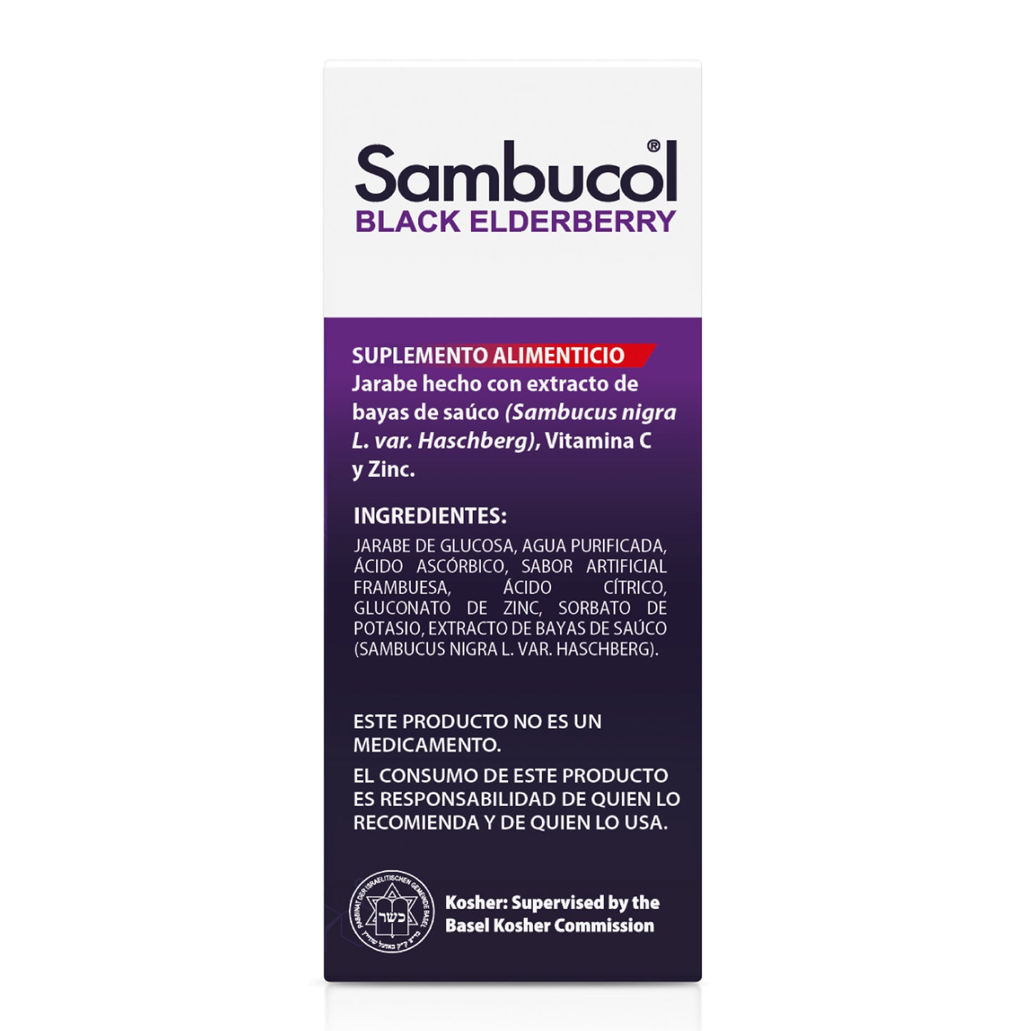 Sambucol Jarabe de saúco negro con zinc y vitamina C para adultos, líquido de saúco – 120ml (4 fl oz)