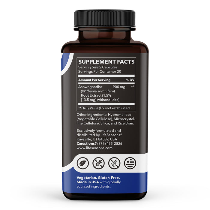 Lifeseasons Suplemento De Ashwagandha 60 Cápsulas