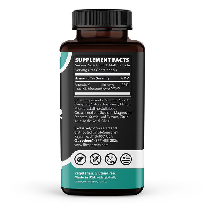 LifeSeasons Suplemento Alimenticio Vitamina K2 60 Cápsulas