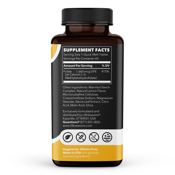 LifeSeasons Suplemento Alimenticio Metil Folato 60 Masticables