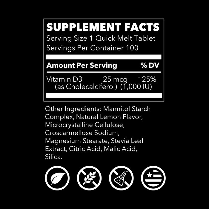 Lifeseasons Suplemento de Vitamina D3 25 mcg, 60 Cápsulas