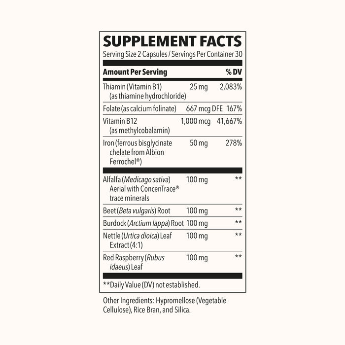 LifeSeasons Suplemento Alimenticio  Blood Nourish-R, 60 Cápsulas