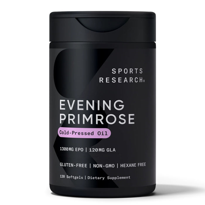 Sports Research Aceite de Onagra Prensado en Frío, 1300 mg, 120 Cápsulas Blandas Líquidas