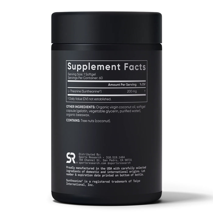 Sports ResearchSuplemento  L‑Theanine Doble Potencia, 60 Cápsulas
