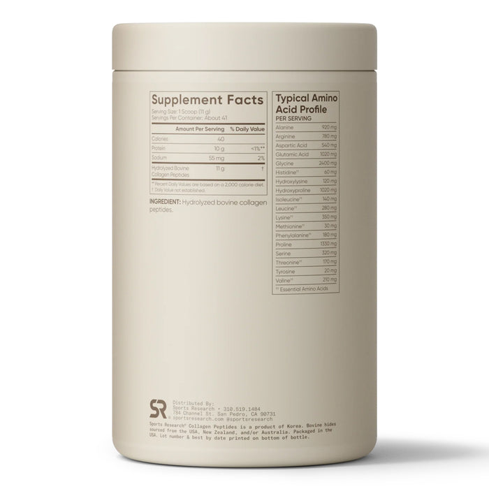 Sports Research Péptidos de Colágeno Powder, 16 oz sin sabor