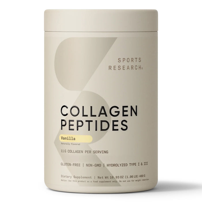 Sports Research Péptidos de Colágeno en Polvo, 480 g Sabor Vainilla