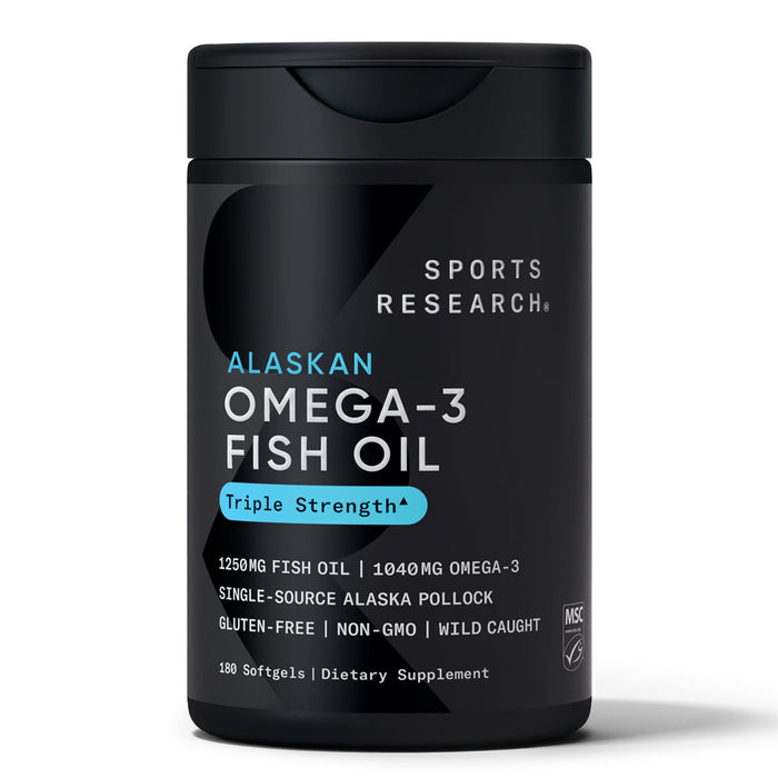 Sports Research Omega‑3 Fish Oil 1250 mg Triple Strength, 180 Cápsulas Blandas