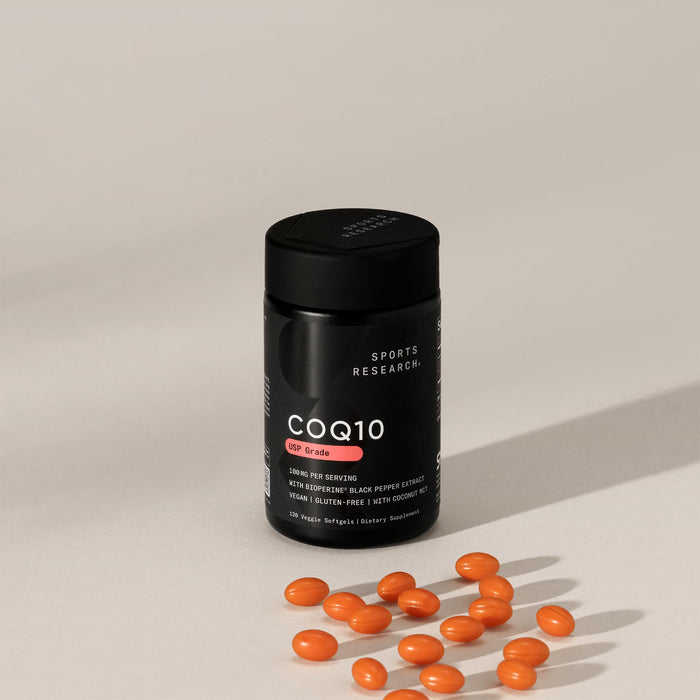 Sports Research Suplemento CoQ10 100 mg, con Aceite de Coco y BioPerine®, 120 Cápsulas Blandas Vegetales