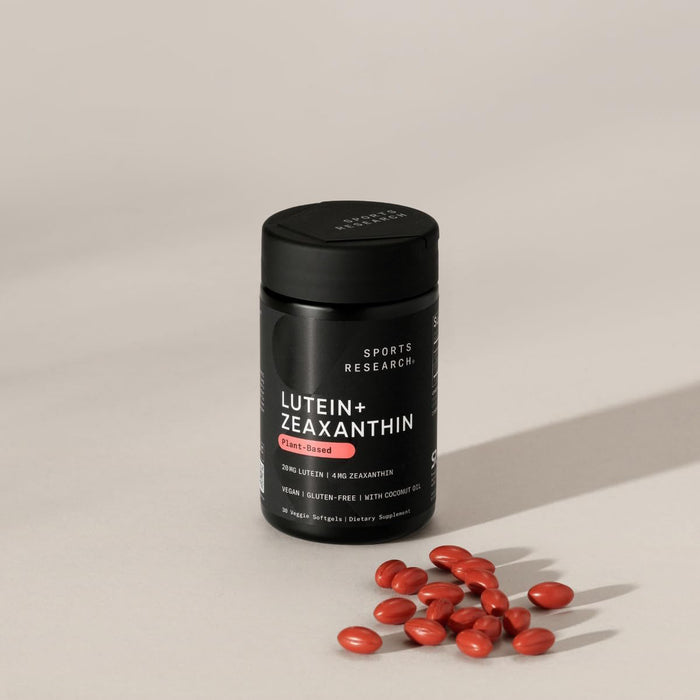 Sports Research Suplemento Luteína Vegana + Zeaxantina 20 mg con Aceite de Coco Orgánico, 120 Cápsulas Blandas Vegetarianas