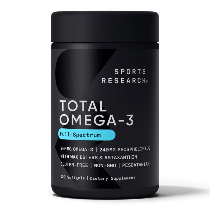 Sports Research Aceite de Pescado Omega‑3 Total, 960 mg EPA+DHA, 120 Cápsulas Blandas