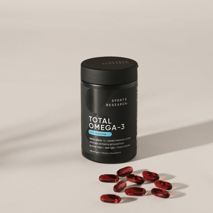 Sports Research Aceite de Pescado Omega‑3 Total, 960 mg EPA+DHA, 120 Cápsulas Blandas