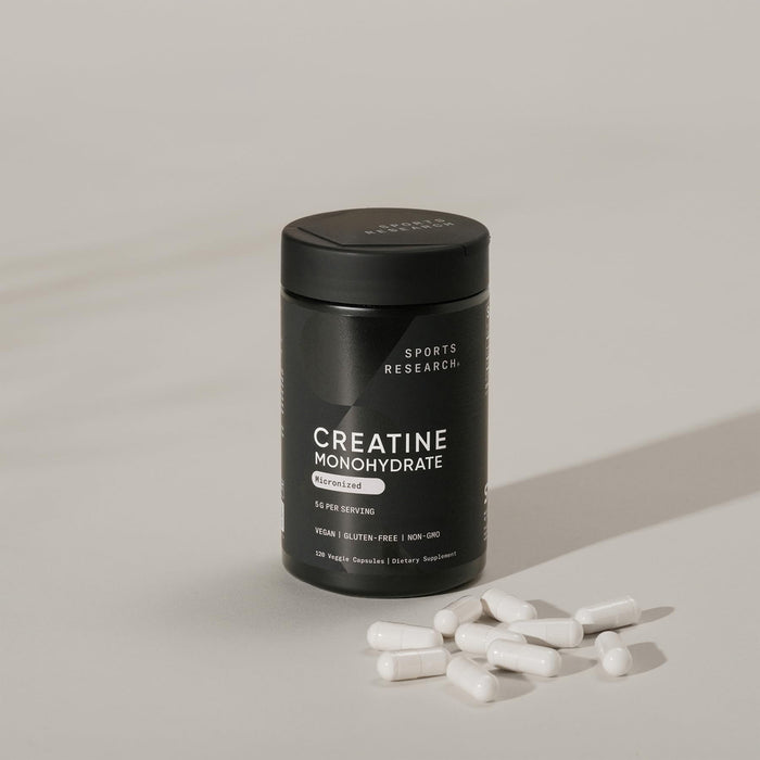 Sports Research Monohidrato de Creatina 5 g por Porción, 120 Cápsulas