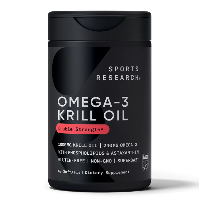 Sports Research Omega‑3 Krill Oil 1000 mg con Astaxantina, 60 Cápsulas Blandas