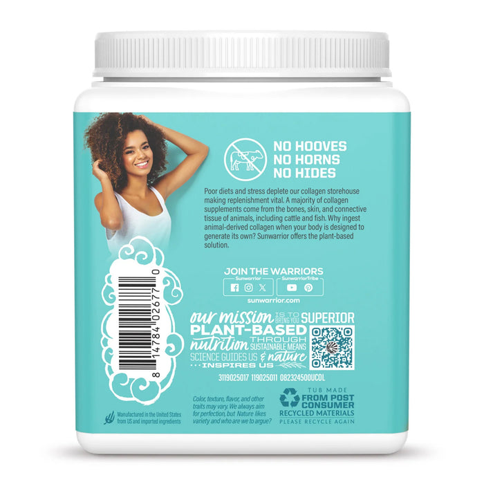 Sunwarrior Péptidos de Proteína Constructora de Colágeno, Sin Sabor, 500 g, Vegana, Sin OMG