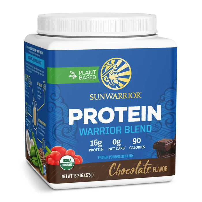 Sunwarrior Warrior Blend Proteína Vegana en Polvo, Chocolate, 15 Porciones, Sin OMG