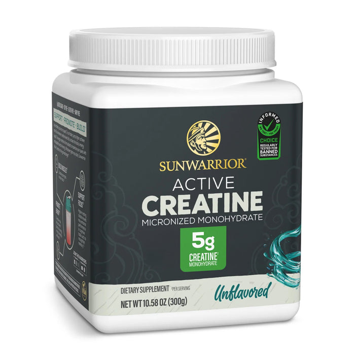 Sunwarrior Active Creatina Monohidratada en Polvo, Sin Sabor, 300 g, Vegana, Sin OMG
