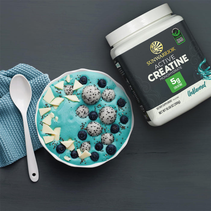 Sunwarrior Active Creatina Monohidratada en Polvo, Sin Sabor, 300 g, Vegana, Sin OMG
