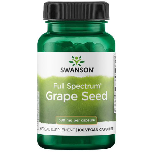 Swanson Premium Suplemento de Semilla de uva 380 mg por cápsula, 100 cápsulas para 3 meses