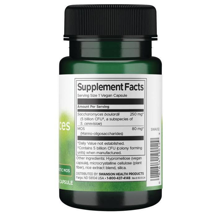 Swanson Probiótico Saccharomyces Boulardii, 30 cápsulas