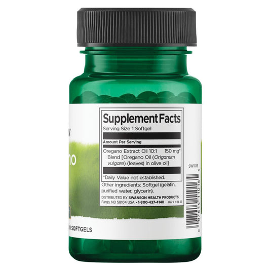 Swanson Suplemento de Aceite de orégano 150mg, 120 cápsulas