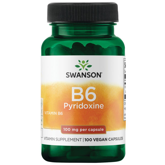 Swanson Vitamina B6 Piridoxina 100 mg, 100 cápsulas