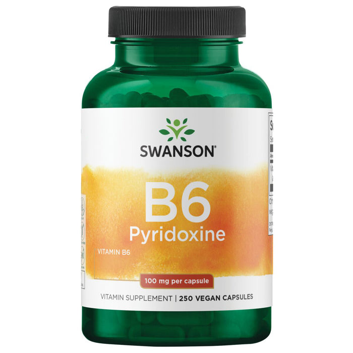 Swanson Vitamina B-6 Piridoxina 100 Mg, 250 Cápsulas