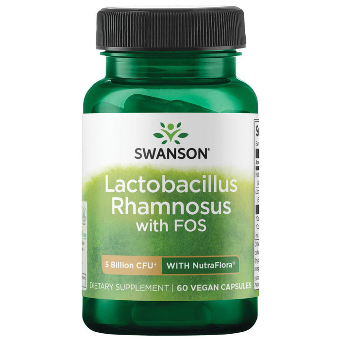 Swanson Lactobacillus Rhamnosus con FOS 5 Billion Cfu, 60 cápsulas