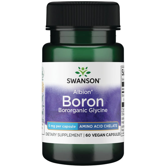 Swanson Suplemento de Albión Boro Glicina Bororgánica, 6mg por cápsula, 60 cápsulas para 2 meses