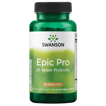 Swanson Probiótico Epic Pro de 25 cepas, 30 Cápsulas para 1 mes