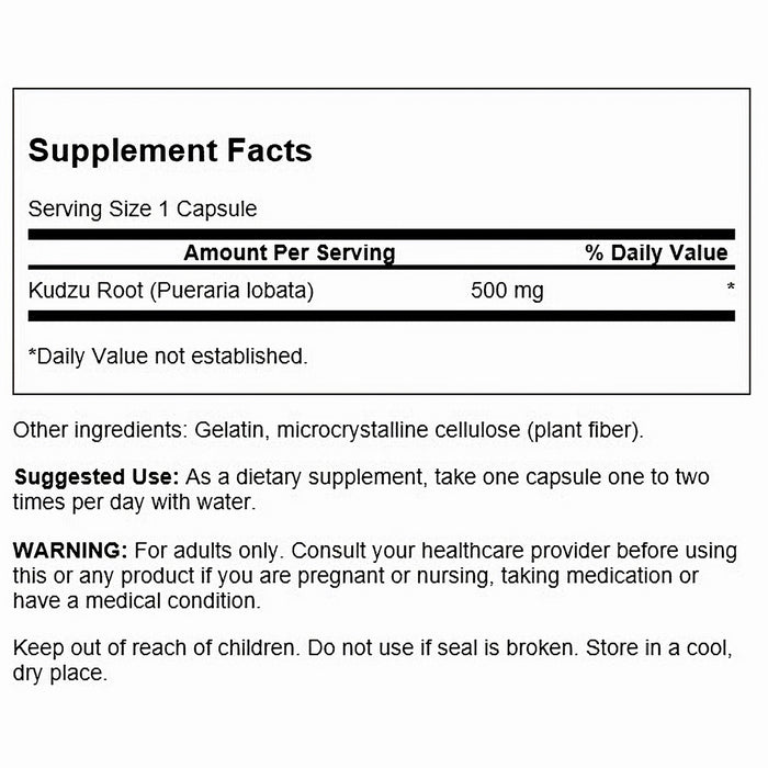Swanson Suplemento de Raíz de Kudzu 500 mg, 60 Cápsulas